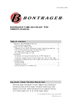 Bontrager Tubeless Ready Tire Owner'S Manual preview