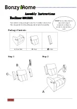 Предварительный просмотр 1 страницы Bonzy Home Recliner-R6315A51 Assembly Instructions