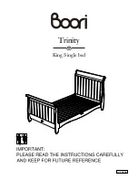 Preview for 1 page of boori Trinity King Single bed Instructions Manual