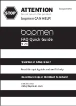 Предварительный просмотр 1 страницы Bopmen Y71 Quick Manual