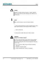 Предварительный просмотр 14 страницы Borger Classic FL 1036 Operating Manual