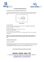 Preview for 2 page of Borglocks BL2005ECP Series Handing Instructions