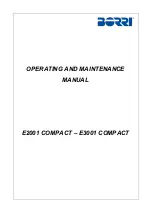 Preview for 1 page of Borri E2001 COMPACT Operating And Maintenance Manual