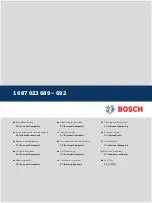 Preview for 1 page of Bosch 1 687 023 689 Operating Instructions Manual