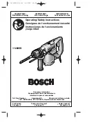 Preview for 1 page of Bosch 11239VS - NA SDS-plus 1" Rotary Hammer Operating/Safety Instructions Manual