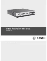 Bosch 600 Series Operation Manual preview