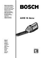 Bosch AHS 18 Accu Operating Instructions Manual preview