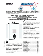 Preview for 1 page of Bosch AQUASTAR 125B LPL   operati Installation And Operating Instructions Manual