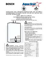 Bosch AquaStar 125FX LP Installation And Operating Instructions Manual preview