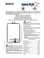 Предварительный просмотр 1 страницы Bosch AquaStar 125HX LP Installation And Operating Instructions Manual