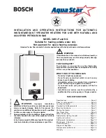 Bosch AquaStar 38B LP Installation And Operating Instructions Manual preview