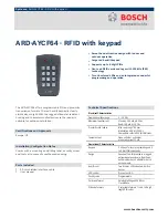 Preview for 1 page of Bosch ARD-AYCF64 Specification