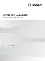 Bosch AUTODOME IP starlight 7000i NDP?7512?Z30 Installation Manual preview