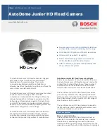 Предварительный просмотр 1 страницы Bosch AutoDome Junior HD Fixed Camera User Manual