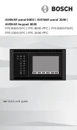 Предварительный просмотр 1 страницы Bosch AVENAR FPE-8000-SPC Quick Start Manual