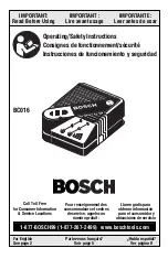 Preview for 1 page of Bosch BC016 Operating/Safety Instructions Manual