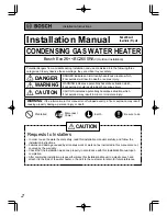 Preview for 2 page of Bosch BC2600RA Installation Manual