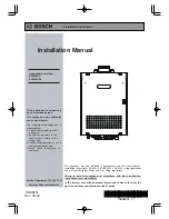 Preview for 1 page of Bosch BC3200RA Installation Manual