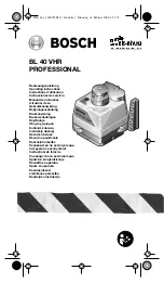 Bosch BL 40 VHR PROFESSIONAL Operating Instructions Manual preview