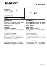 Bosch Blaupunkt CL 217.1 Installation Instructions preview