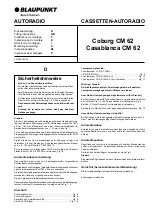 Bosch Blaupunkt Coburg CM 62 Fitting Instructions Manual preview
