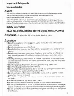 Preview for 3 page of Bosch BSG81 Series Use And Care Manual