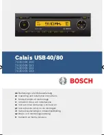 Предварительный просмотр 1 страницы Bosch Calais USB40 Operating And Installation Instructions