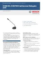 Bosch CCSE-DL CCS700 Manual preview