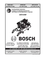 Preview for 1 page of Bosch CGT8-65W Operating/Safety Instructions Manual