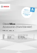 Bosch CleverMixx MSM1 GB Series Instruction Manual preview