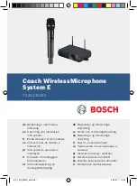 Preview for 1 page of Bosch Coach WirelessMicrophone System E 7 620 230 020 Operating And Installation Instructions