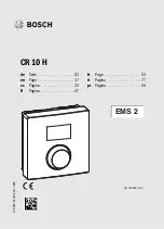 Bosch CR 10H Manual preview