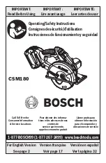 Bosch CSM180 Operating/Safety Instructions Manual preview