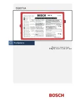 Предварительный просмотр 1 страницы Bosch D2071A Operations & Installation Manual