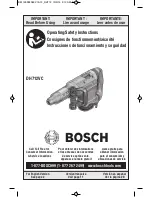 Bosch DH712VC Operating/Safety Instructions Manual preview