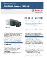 Bosch DINION IP starlight 7000 HD Specifications preview