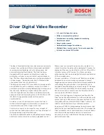 Bosch Divar DVR16E2302 Specifications preview