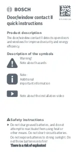 Preview for 1 page of Bosch Door/window contact II Quick Instructions