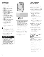 Preview for 12 page of Bosch Dryer Installation And Operating Instructions Manual