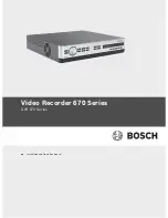 Bosch DVR 670 Series Installation And Operation Manual preview