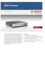 Bosch DVR 670 Series Specifications preview