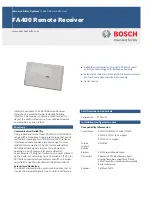 Preview for 1 page of Bosch FA400 Brochure & Specs