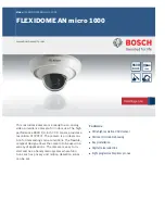 Preview for 1 page of Bosch FLEXIDOME AN micro 1000 Specifications