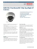 Bosch FlexiDome NDN-921-V03-2P Specifications предпросмотр