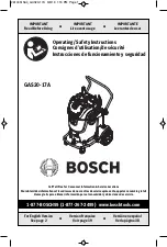 Preview for 1 page of Bosch GAS20-17A Operating/Safety Instructions Manual