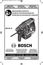 Bosch GBH18V-20 Operating/Safety Instructions Manual preview