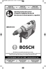 Bosch GBH18V-45C Operating/Safety Instructions Manual предпросмотр