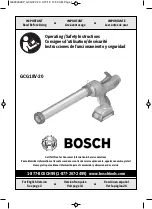 Bosch GCG18V-20 Operating/Safety Instructions Manual предпросмотр