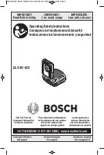 Bosch GLI18V-420 Operating/Safety Instructions Manual preview