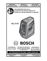 Bosch GLL 3-15 Operating Instructions Manual preview